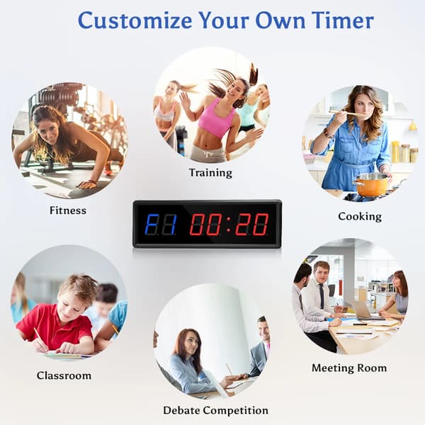 Programmerbar Fjärrkontroll LED crossfit timer Intervalltimer garage timer sportträningsklocka Crossfit gym timer
