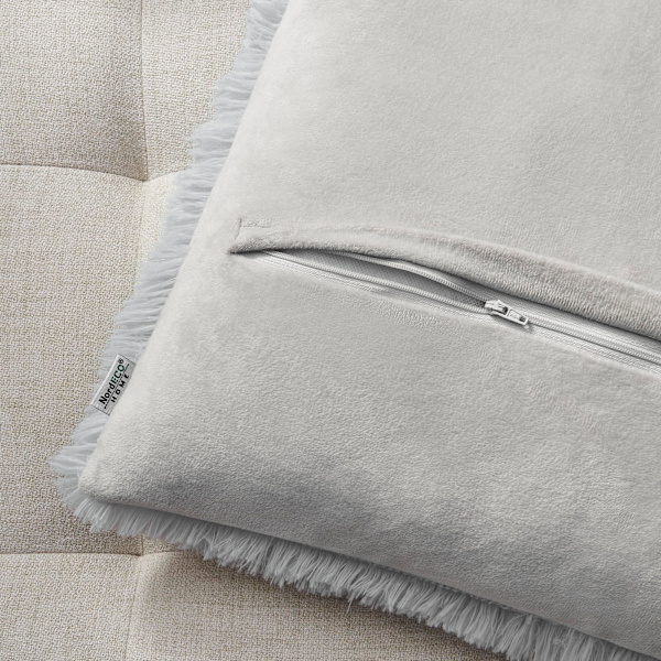 Set med 2 kuddfodral 40 x 40 cm grå konstgjord päls pälskudde dekorativ dekorativ kudde gosig kudde fluffig soffa