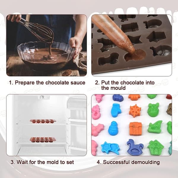 Julechokoladeforme silikone chokoladeform 25-hulrums juleforme non-stick chokolade silikoneforme 3D jule slikform bakker