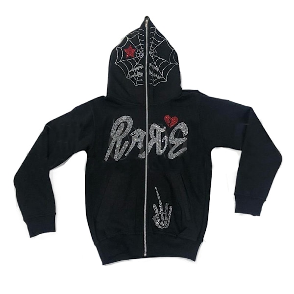 Y2K Full Zip Up Hoodie Menn Høst Vinter Gotisk Genser Stil 11 Style 11 M