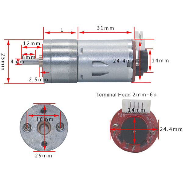 DIY Encoder Gear Motor med monteringsbrakett 65mm hjulsett for Smart Car Robot DC12V (130RPM)