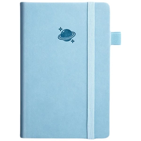 Mini A7 fickanteckning handgjord läder 100 ark anteckningsblock bärbar resekalender planerare schema Kawaii skola kontorsmaterial ljusblå light blue A7