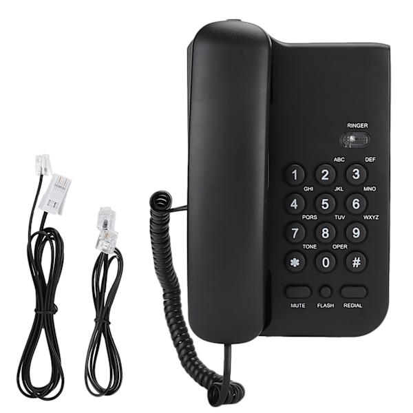 KX T3026CID Hotell Hjemmekontor Engelsk Telefon (Tilfeldig Farge Telefonledning) (Svart)