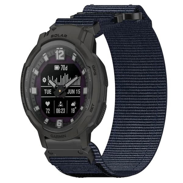 22mm Nylonarmband för Garmin Instinct Crossover Solar[qb] Blue