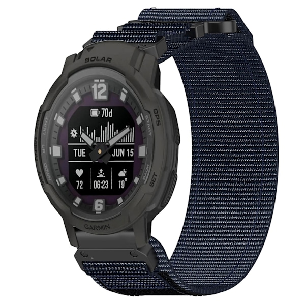 22mm Nylonrem for Garmin Instinct Crossover Solar[qb] Blue