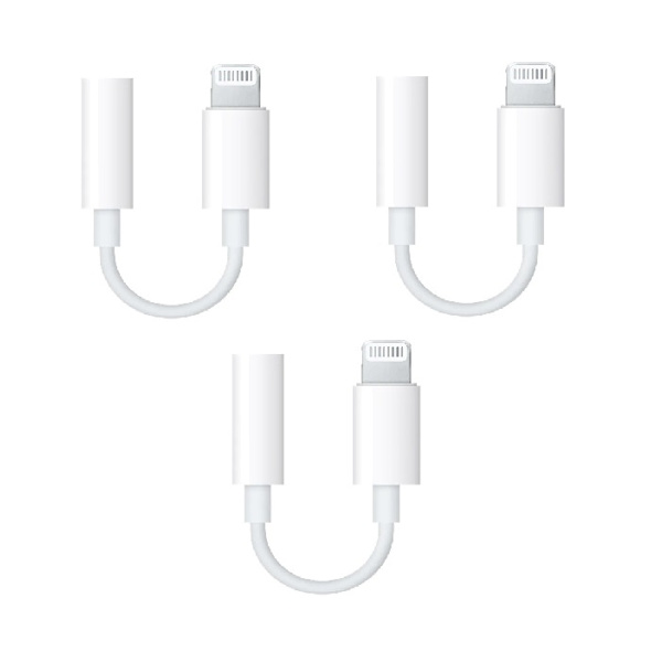 3-pak Lightning til 3,5 mm adapter til aux
