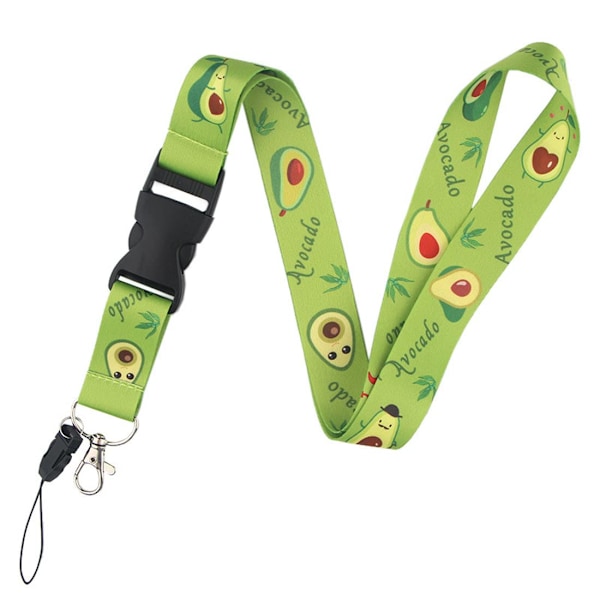 Långt halsband med metallring och spänne, perfekt för telefon, hals, avtagbar hals (avocado)
