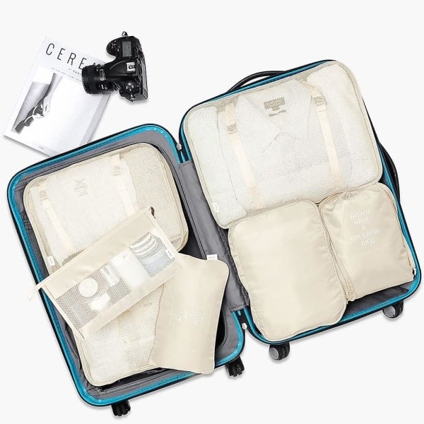 Pakke Cubes Rejsebagage Pakning Organiser Toilettaske Sæt (7 stk)