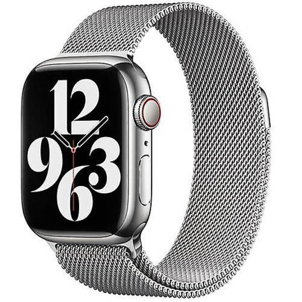 Apple sølv rustfrit stål milanesisk loop til 38mm 40mm 41mm ure