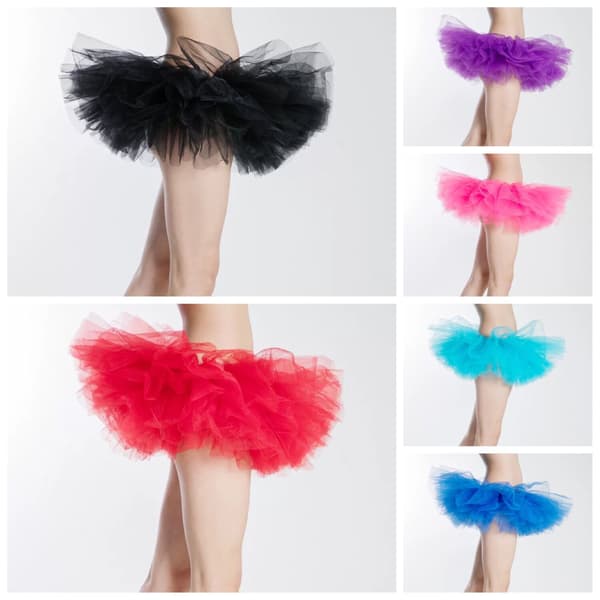 2 Organza Tutuer til Kvinder (Rød/Sort)