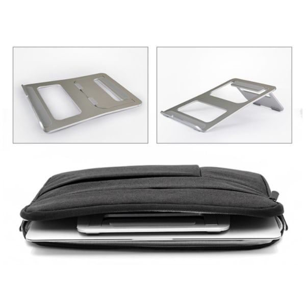 Fällbart aluminiumställ för bärbara datorer upp till 55 cm (22\"), Silver