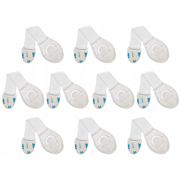 10x Kaapin lukko / Laatikon lukko / Lapsilukko white