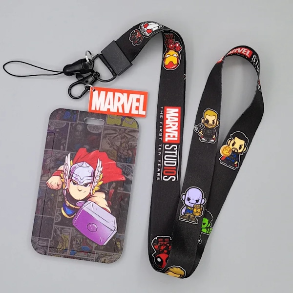 Nyt Marvel PVC Kort Holder Spiderman Captain America Iron Man Superhelt Anime Print Student Campus Kort Cover Lanyard ID Kort Xhmw29