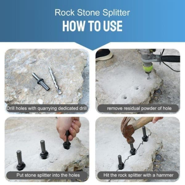 Pakke med 5 spalte kiler 16 mm til Rock Rock Kiler til Rock Sp