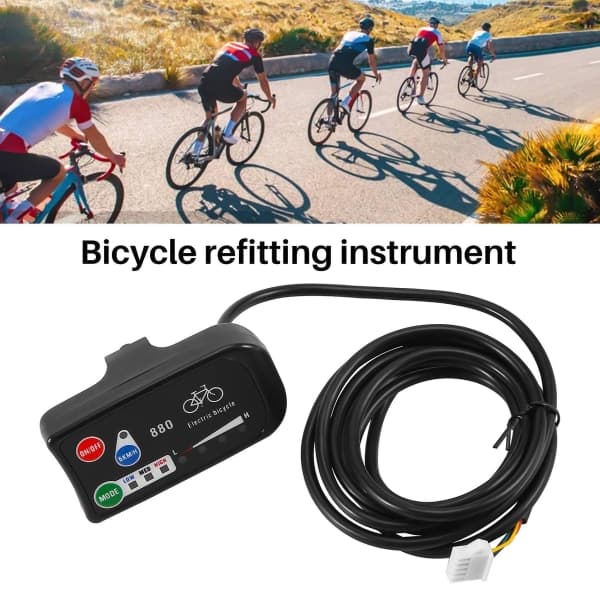 LED-display 24V 36V 48V Elcykel Kt LED 880 E-cykel Kontrollpanel Display Elcykel KL svart