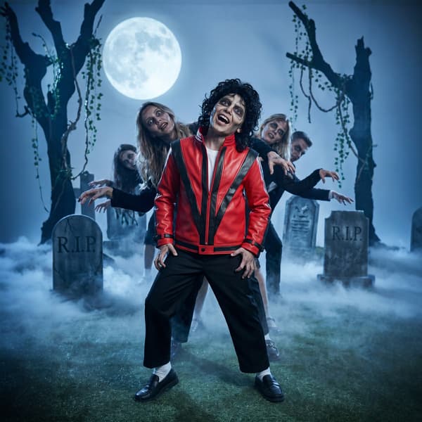 Michael Jackson-kostym för barn i rött, ikonisk dansdräkt, Halloween-cosplay för fester och scenshower*M*röd red M
