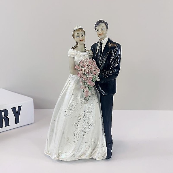 Bryllup Brudgom Harpiks Ornament Statue Kake Topper Bryllupsdekorasjon Sta style 5