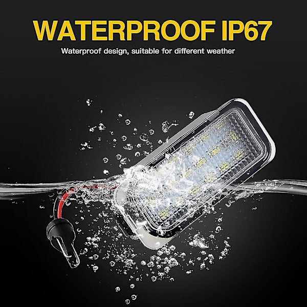 2 st. Nummerplåtsbelysning för Ford Kuga S Max Mondeo Mk4 Mk5 Mk2 Fiesta 2008-2019 Focus Abs Plast 12v Led Nummersignallampa