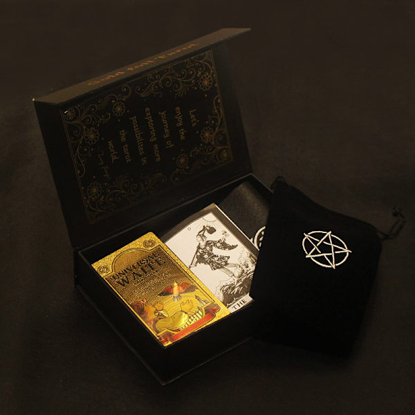 Guldfolie Tarot Guld Stemplet Farvet Tarot Plast PVC Vandtæt Brætspil Spillekort B002 red