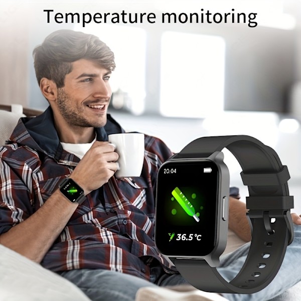 Smartklocka, 1,69 tum Full Touchscreen Smartwatch, Fitness Tracker, Vattentät stegräknare
