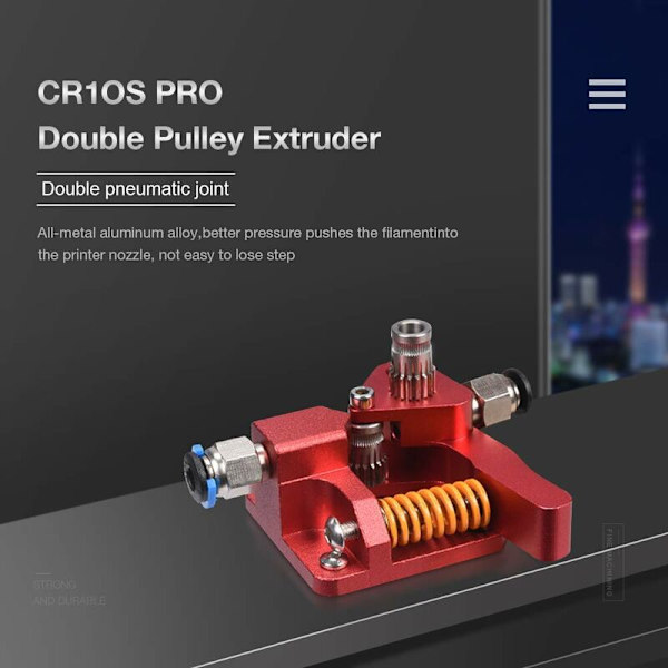 Aluminium dobbelt gear MK8 ekstruder til CR10S PRO RepRap 1,75 mm 3D dobbelt remskive ekstruder dele