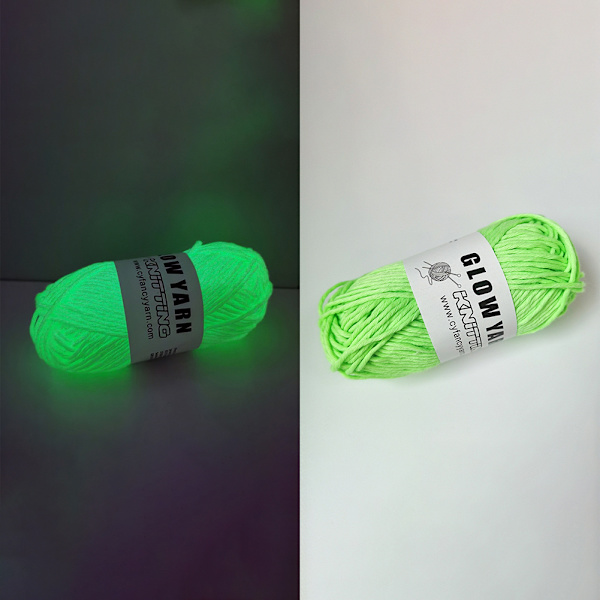 50g/kugle Sjovt Strikkegarn Håndstrikning Farverigt Glødende Garn DIY Nøglering Strikketilbehør bright yellow