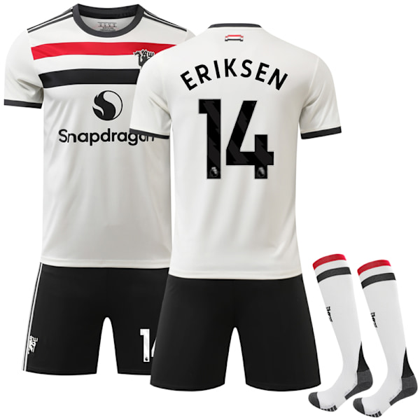 2024-2025 Manchester United udebanetrøje til børn, fodboldtrøje, sæt nr. 14 Eriksen 18