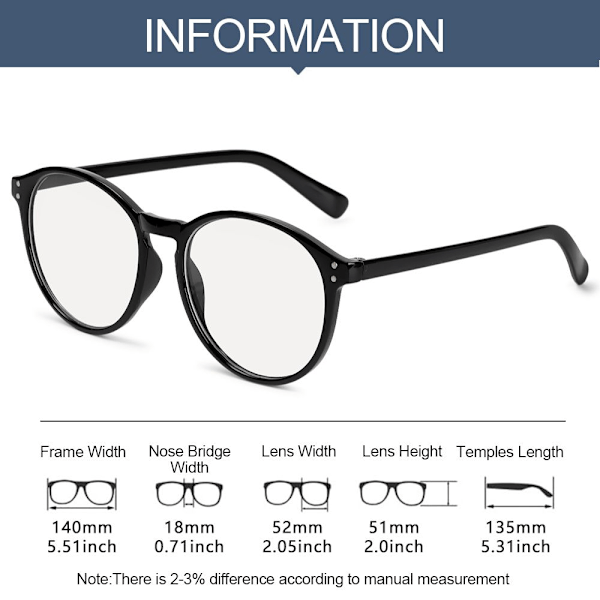 Mordely -1.0~-4.0 Myopia Briller Briller Sort STYRKE 2.00 Sort black Strength 2.00-Strength 2.00