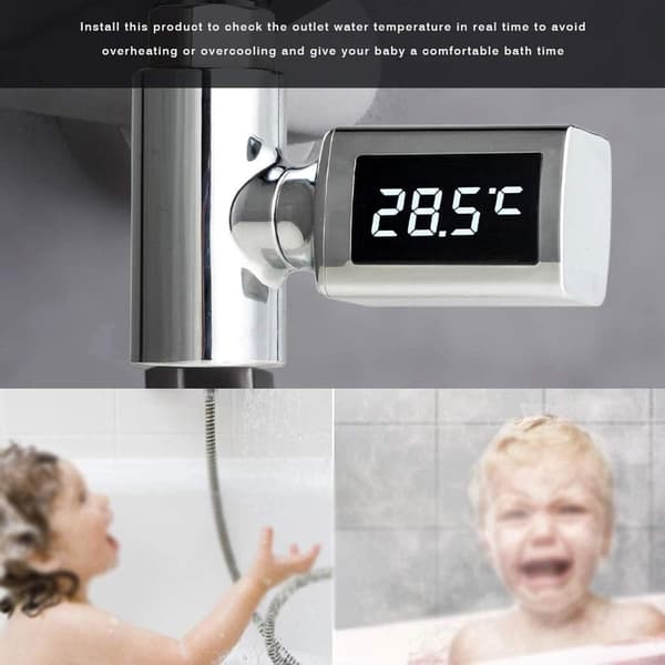 LED dusjhodetermometer Rask badevannstemperatur