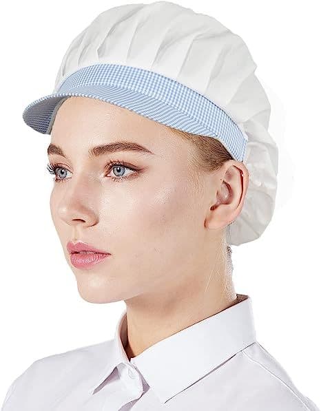 (Vit Halv Mesh) 3 st Kockmössa Kök Matlagning Kockhatt Matservering Hårförkläden för Kvinnor, One Size[qb]