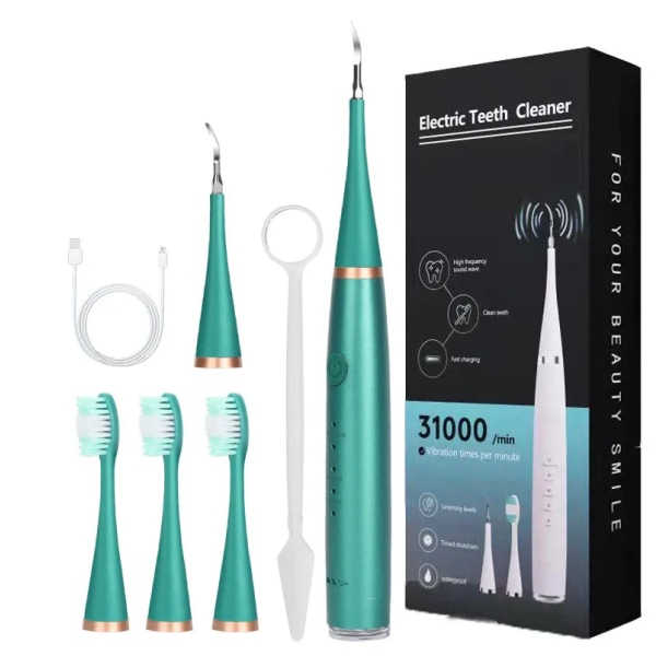 Smart Sonic Dental Scaler Elektriske Tannbørster USB Oppladbare Voksne Tannbørste Dental Calculus Remover Tips Tannbørstehoder