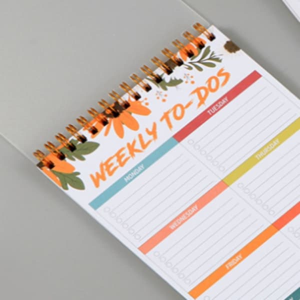 Tehtäväluettelosuunnittelija Weekly Planner Notepad Päiväämätön muistio