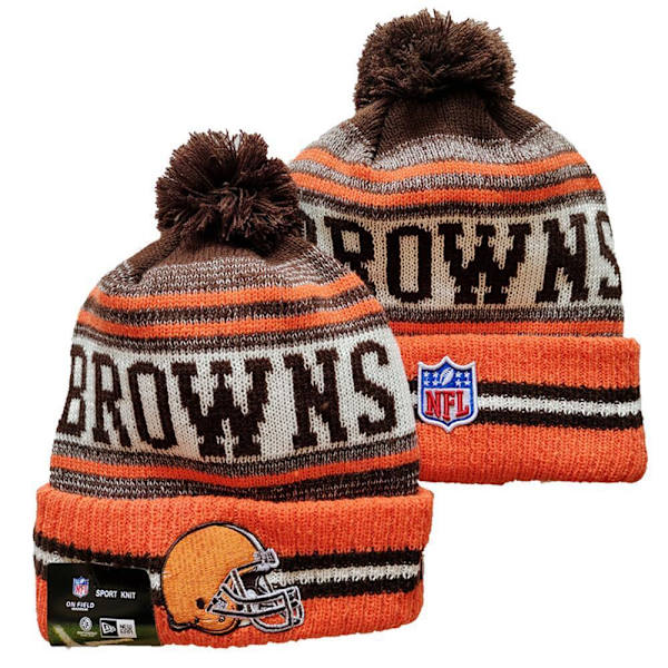 NFL Unisex mössa i akryl för vuxna, med fleecefoder, one size Cleveland Browns