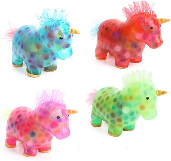 4-pack stressbollar i form av enhörning - julklappsprylar