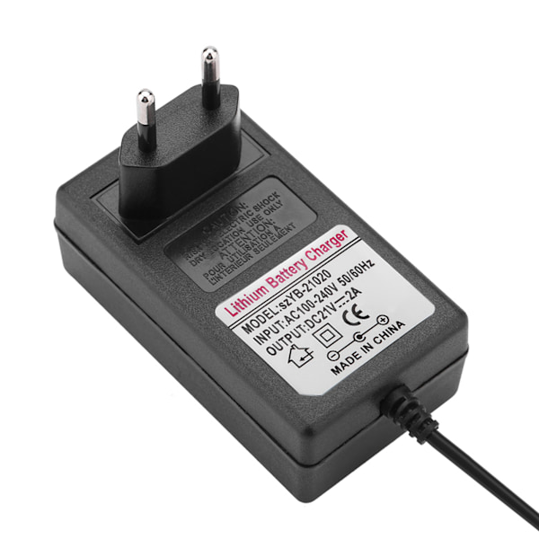AC 100-240V DC 21V 2A Sikker strømforsyningsadapter Lithium-ion batterioplader EU-stik
