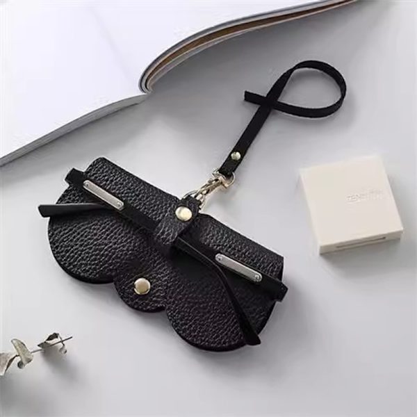1 stk Retro Læder Håndlavet Brille Etui Solbriller Briller Pro Black