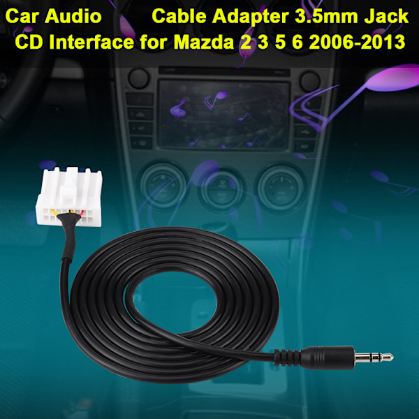 Bilstereo Aux-kabeladapter 3,5 mm Jack CD-grensesnitt for Mazda 2 3 5 6 2006-2013 0.1