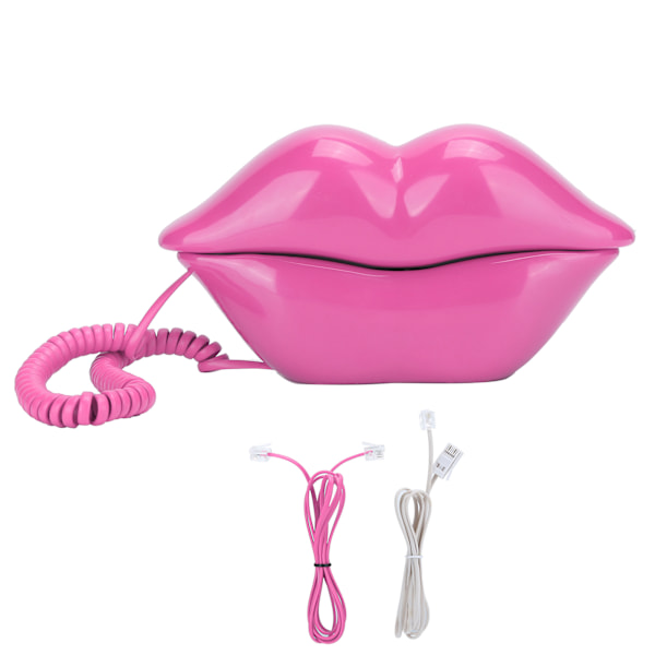 WX-3016 Fashionable Funny Home Lip Phone Number Storage Function with US/UK WiringRose Red