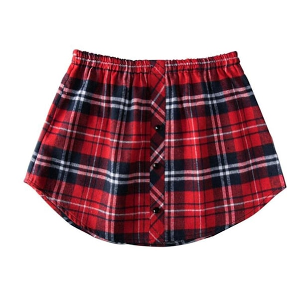 Skjortförlängare Justerbar Lager Falska Toppar Sweeper Hem med Elastisk Midja Röd Vit Red White 4XL