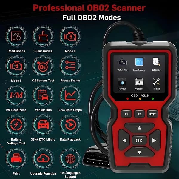 Auto OBD2 Scanner V519 Auto Code Reader Køretøjs Check Engine Light Analyzer Professionel OBDII Diagnostisk Scanningsværktøj til Check Engine Light