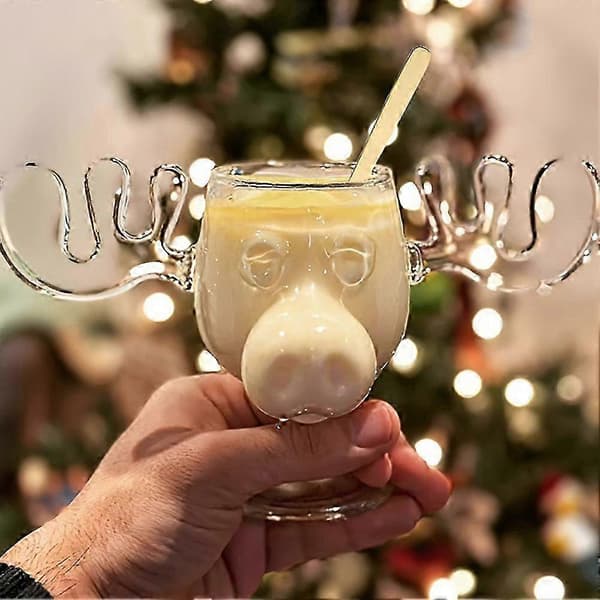 Jul Älg Mugg Clark Griswold Marty Eggnog Glas National Christmas Älg Glas Kopp Julklappar With Spoon