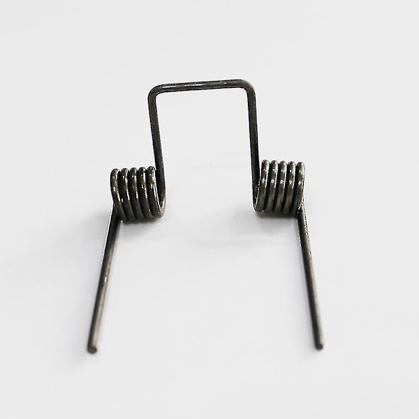 Dobbelt torsionsfjeder, tråddiameter 2,5 mm OD. 15,5 mm fodlængde 65 mm 5 viklinger