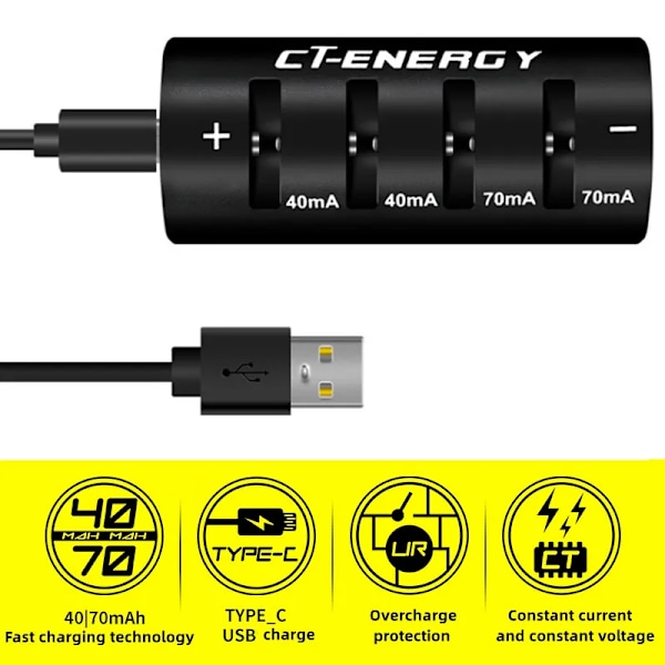 LED-display 3,7V 3,6V 4-slot lithium-batterioplader til USB-hurtigoplader