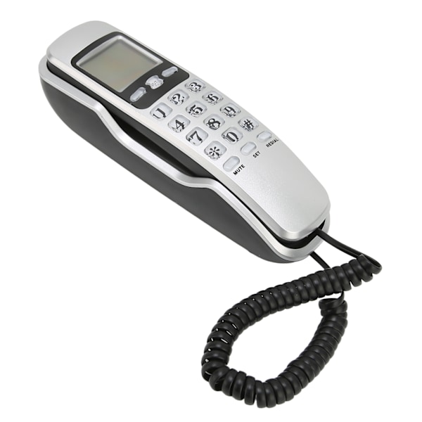 KXT888CID Fasttelefoner Sladdtelefon med LCD-skärm för hemmakontor hotell (Silver)