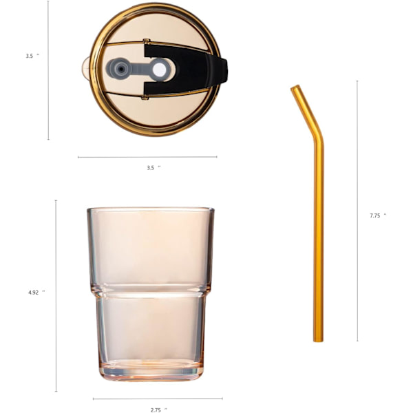 400 ml:n (13 oz) juomalasi, jääkahvikupit pillillä ja kannella, jotka on suljettu kuljetusta varten, lasinen kahvimuki, jääteekuppi, paksu seinämäinen eristelasi [qb]