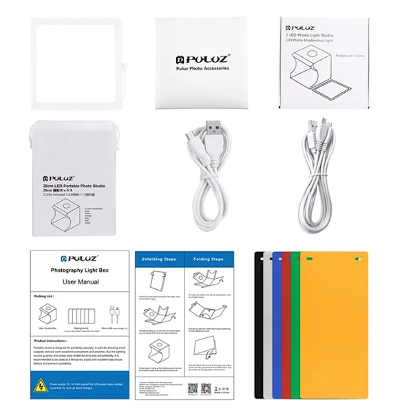 Ljuspanel Louguz Mini 22.5 + 2 LED-paneler, 20 cm, utan skärm, fotografi