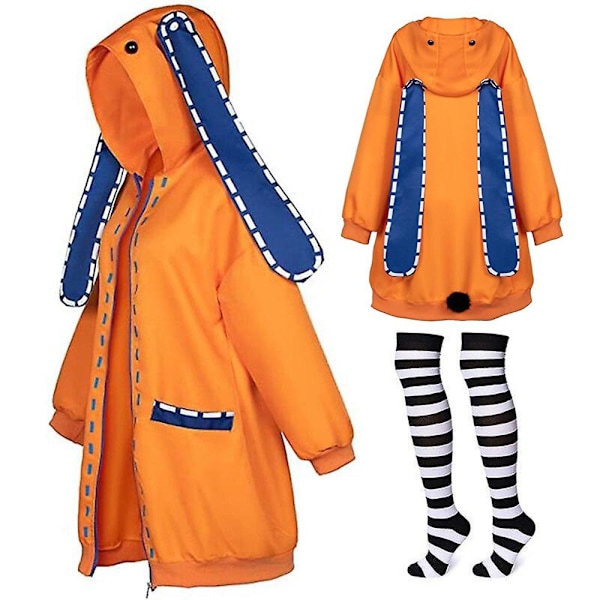 Halloween Anime Kakegurui Yomoduki Runa Cosplay Frakke Hættetrøjer ZW 3XL