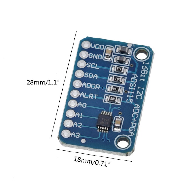 16-bit I2C ADS1115 modul ADC 4-kanals med Pro Gain forstærker udviklingskort Power Analog til Digital Converter