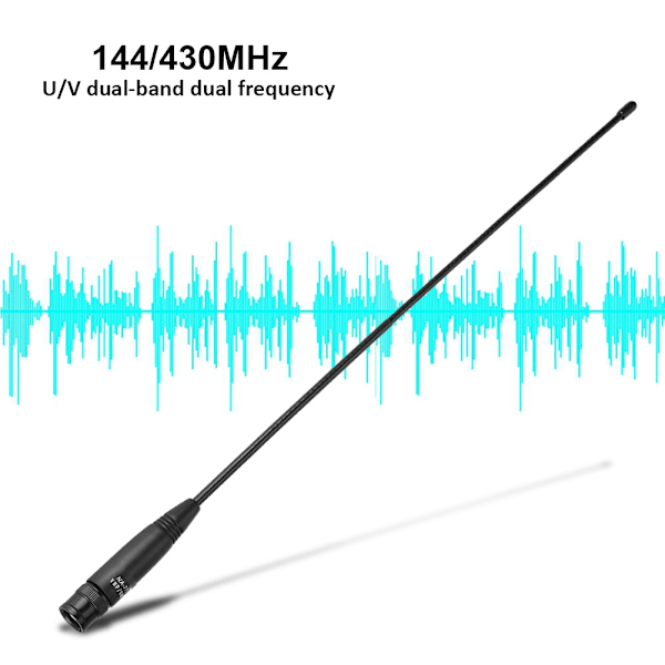 38 cm BNC-kontakt 144/430 MHz dobbeltbånds fleksibel håndholdt antenne for walkietalkie