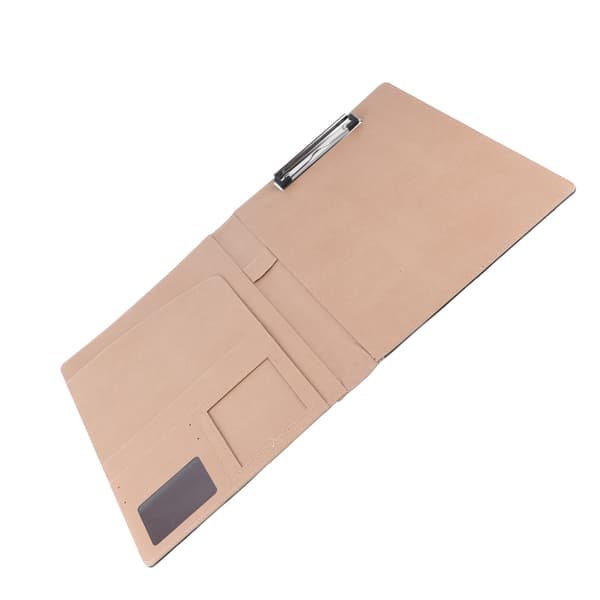 Multifunktionel A4 PU Forretningsdokument Konferencemappe Organizer Taske med Kortspor Sort